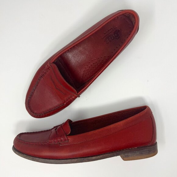 Bass Weejuns Ziggy II Red Leather US 8.5 - Picture 1 of 9